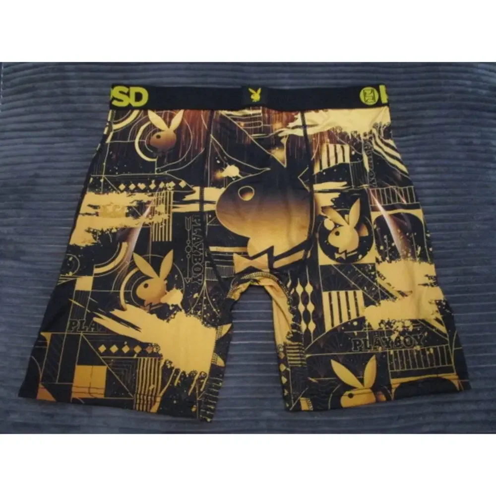 PSD Playboy Deco Black & Gold Men's XL Underwear Boxer Briefs